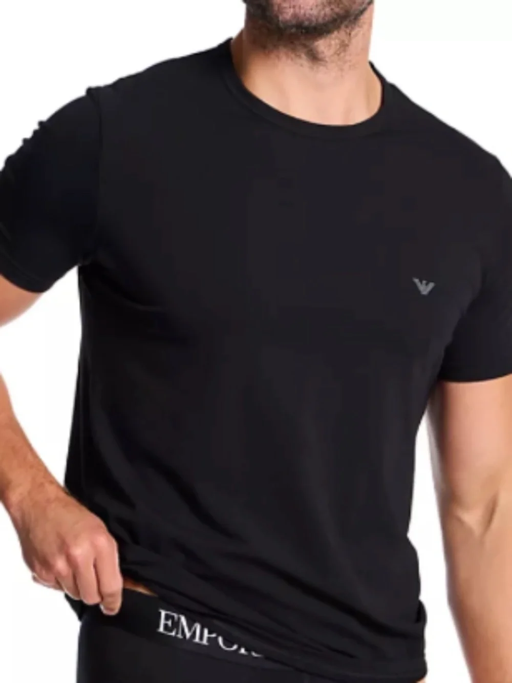 EMPORIO ARMANI cotton stretch jersey crew neck T-shirt 2 pack, NEW WITH TAGS